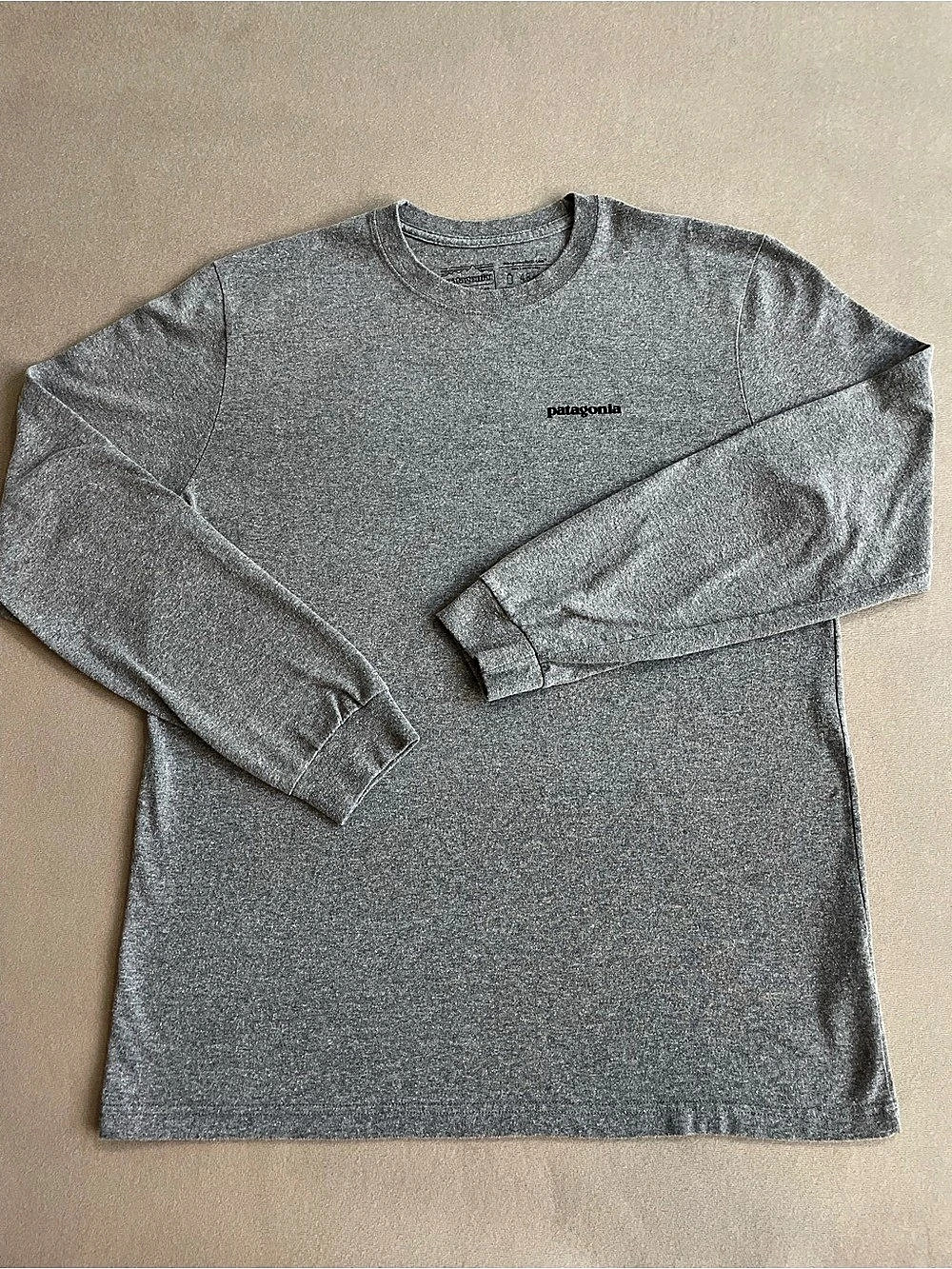 Patagonia Responsibili-Tee Long Sleeve Graphic Tee Gray Medium